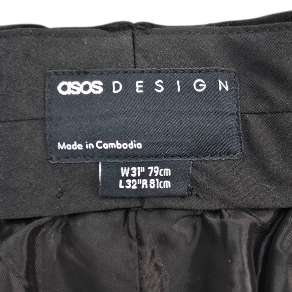 ASOS Design Suit Mens 38/31 Black Sequin Velvet Shawl Lapel Belted Luxury Disco - Picture 16 of 16